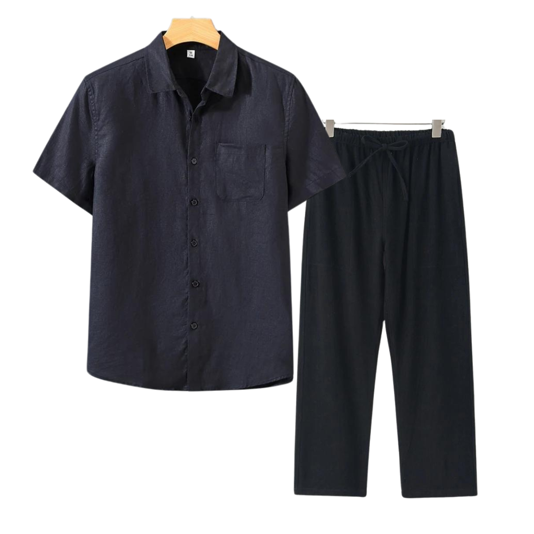 Men's Linen Shirt & Shorts Set | Lightweight Summer