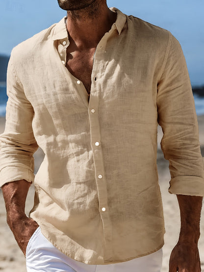 Men's Lightweight Button-Up Shirt | Long Sleeve Casual