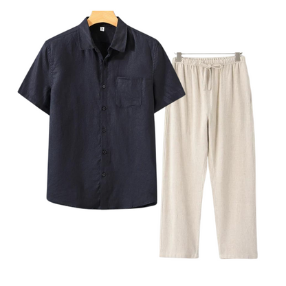 Men's Linen Shirt & Shorts Set | Lightweight Summer