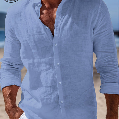 Men's Lightweight Button-Up Shirt | Long Sleeve Casual