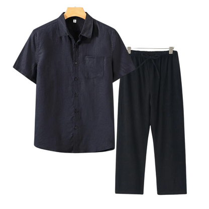 Men's Linen Shirt & Shorts Set | Lightweight Summer