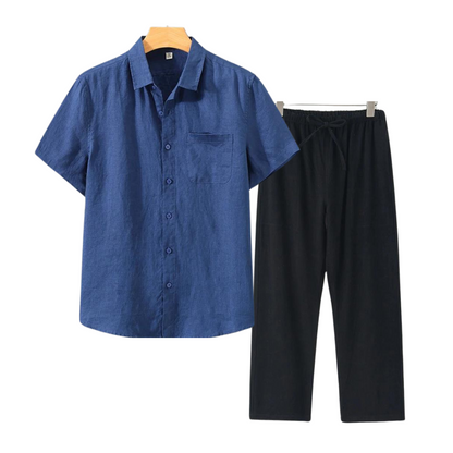 Men's Linen Shirt & Shorts Set | Lightweight Summer