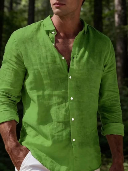 Men's Lightweight Button-Up Shirt | Long Sleeve Casual