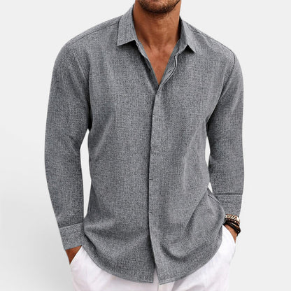 Men's Linen Shirt Breathable Lightweight