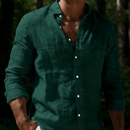 Men's Lightweight Button-Up Shirt | Long Sleeve Casual