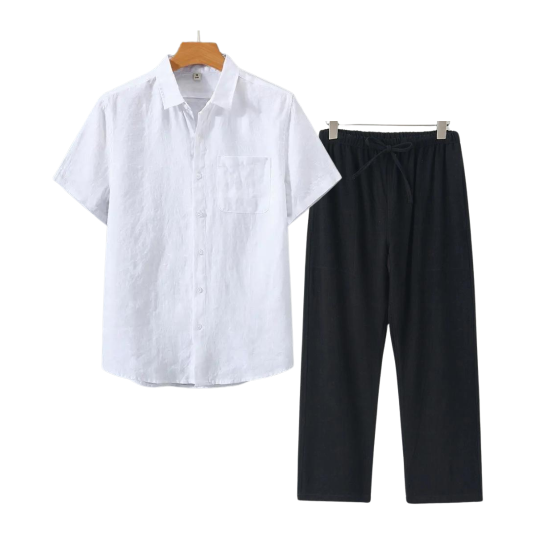 Men's Linen Shirt & Shorts Set | Lightweight Summer