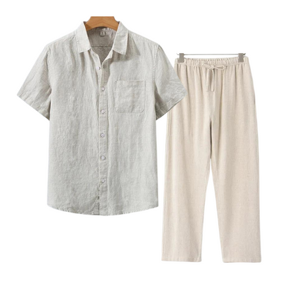Men's Linen Shirt & Shorts Set | Lightweight Summer