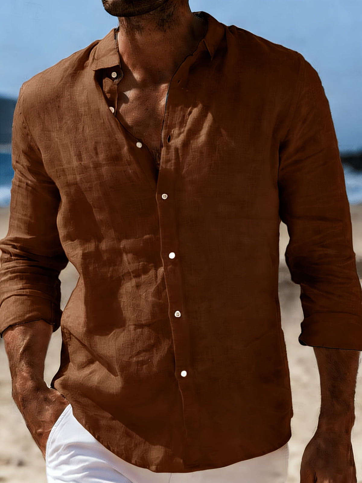 Men's Lightweight Button-Up Shirt | Long Sleeve Casual