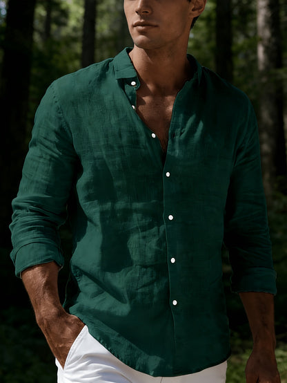 Men's Lightweight Button-Up Shirt | Long Sleeve Casual