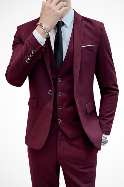 Men's Slim Fit 3 Piece Suit Notch Lapel