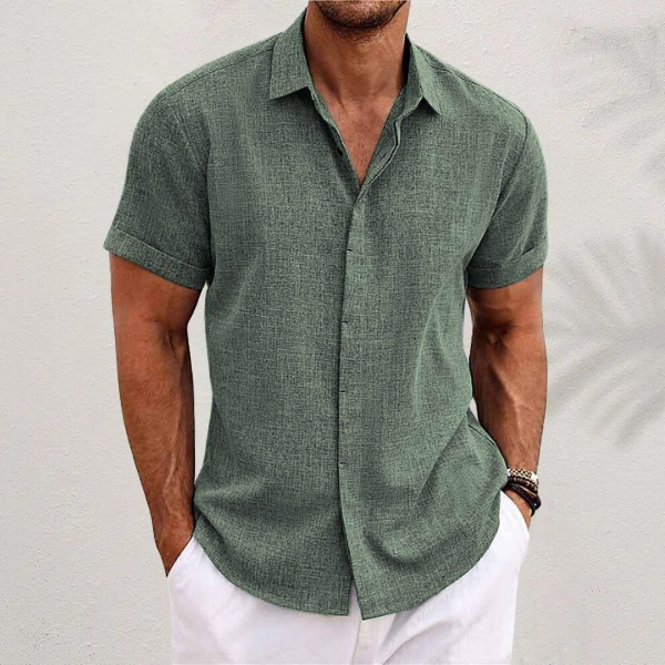 Men's Linen Shirt Short Sleeve Relaxed Fit