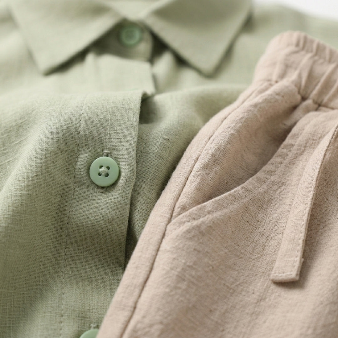 Men's Linen Shirt & Shorts Set | Lightweight Summer
