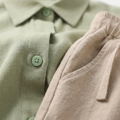 Men's Linen Shirt & Shorts Set | Lightweight Summer