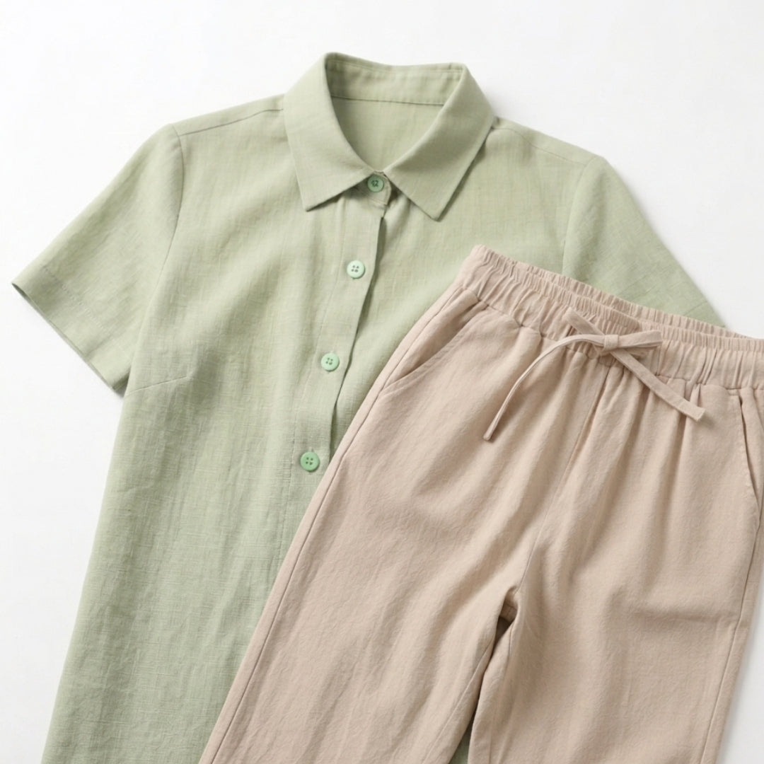 Men's Linen Shirt & Shorts Set | Lightweight Summer