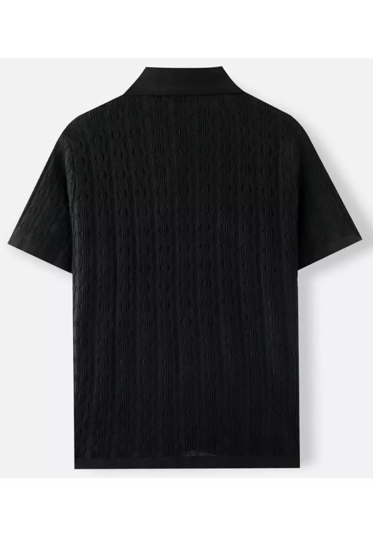 Men's Knitted Shirt | Short Sleeve Textured