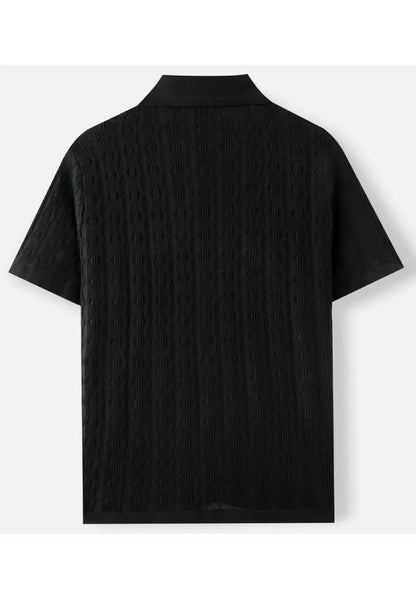 Men's Knitted Shirt | Short Sleeve Textured