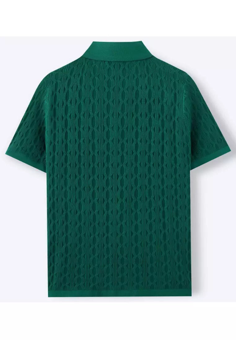 Men's Knitted Shirt | Short Sleeve Textured