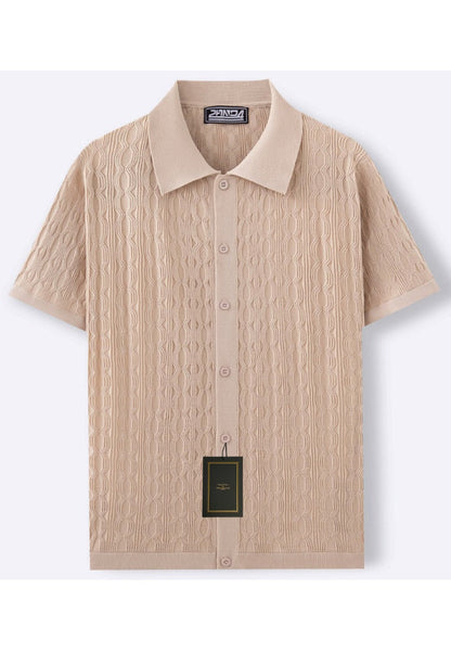 Men's Knitted Shirt | Short Sleeve Textured