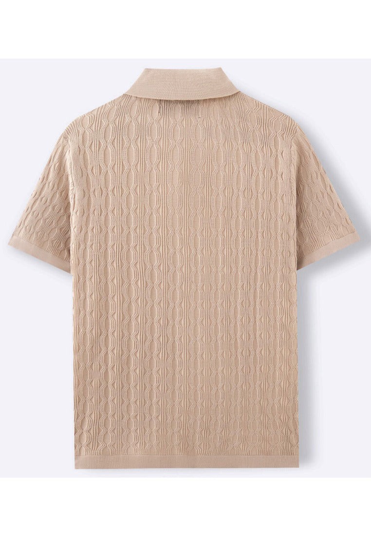 Men's Knitted Shirt | Short Sleeve Textured