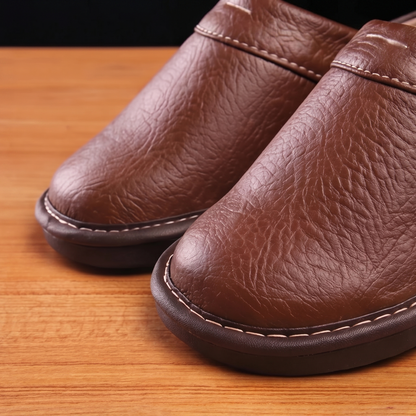 Men's Leather Slippers | Stylish Indoor Outdoor Comfort