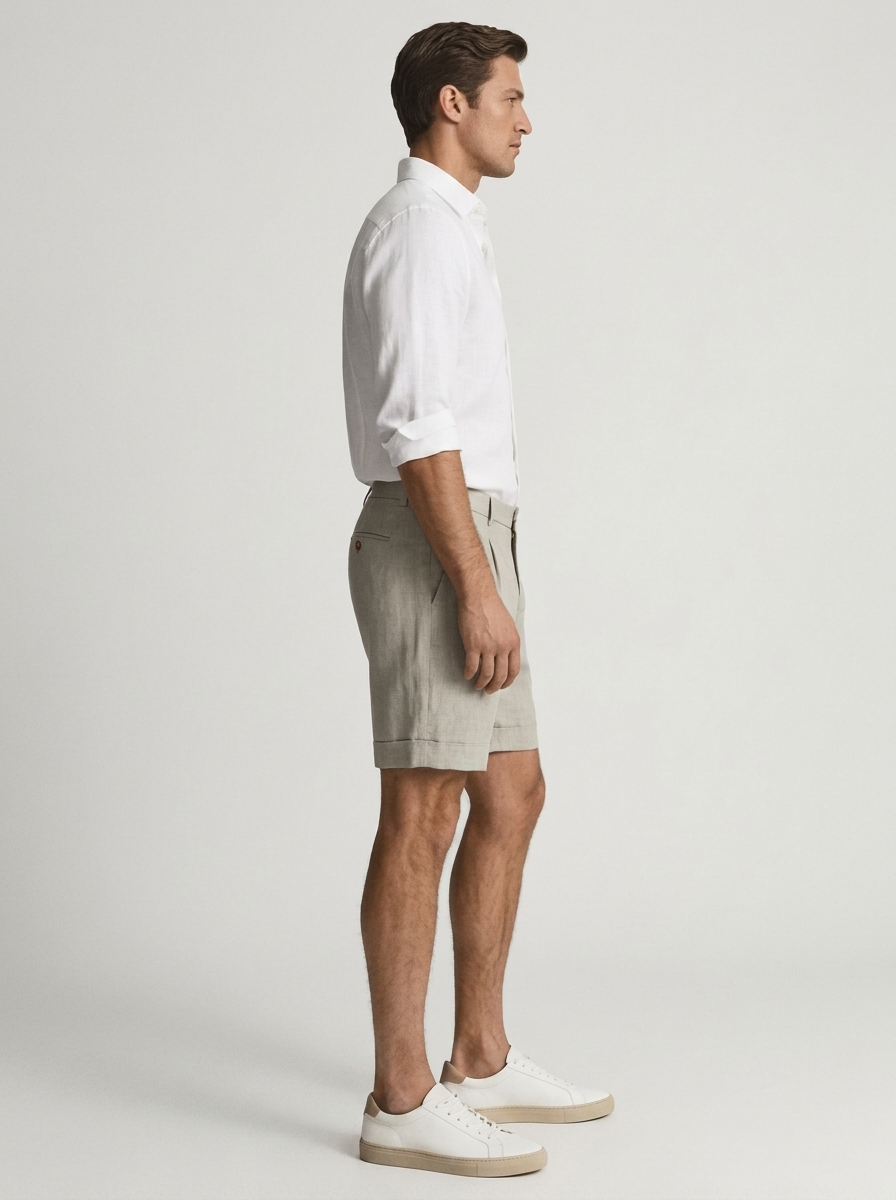 Men's Linen Chino Shorts | Lightweight Casual Summer Fit