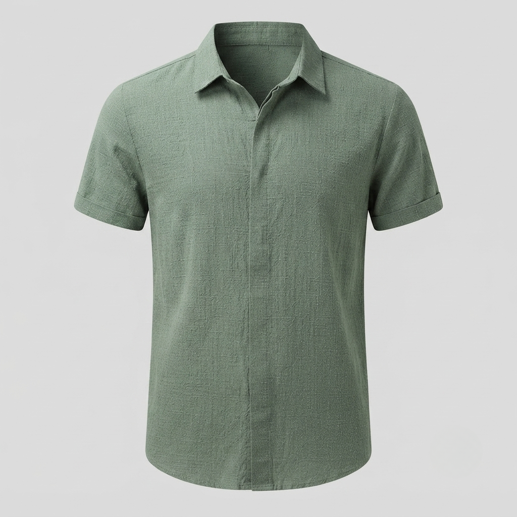 Men's Linen Shirt Short Sleeve Relaxed Fit