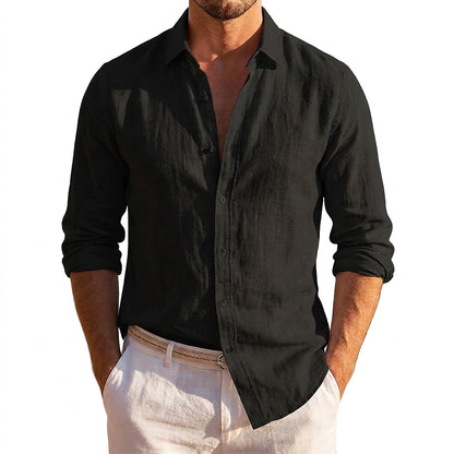 Men's Linen Shirt | Long Sleeve Button-Down