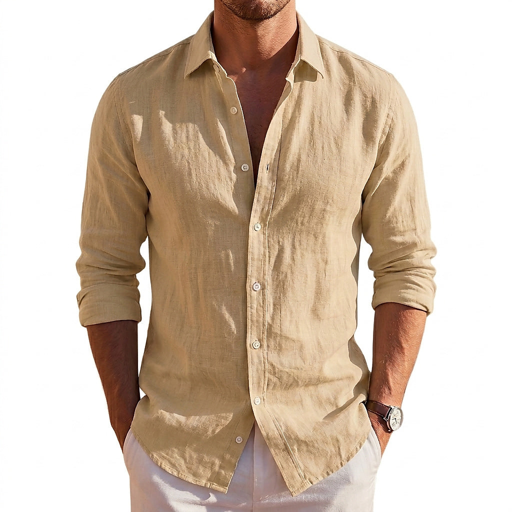 Men's Linen Shirt | Long Sleeve Button-Down