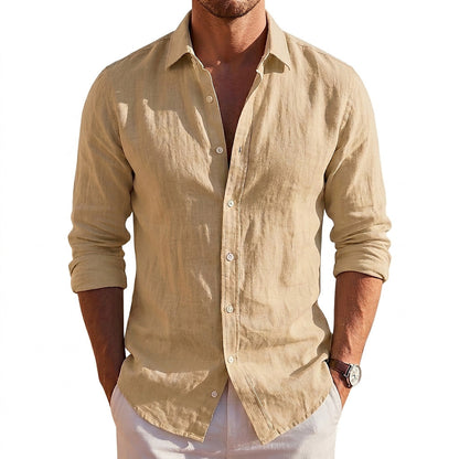 Men's Linen Shirt | Long Sleeve Button-Down