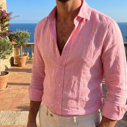 Men's Linen Shirt | Long Sleeve Button-Down
