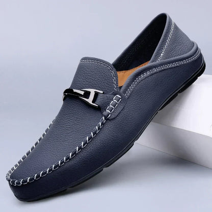 Men's blue loafers with classic slip-on design for everyday and smart-casual wear