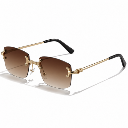 Men's brown aviator sunglasses with classic gold-coloured frame