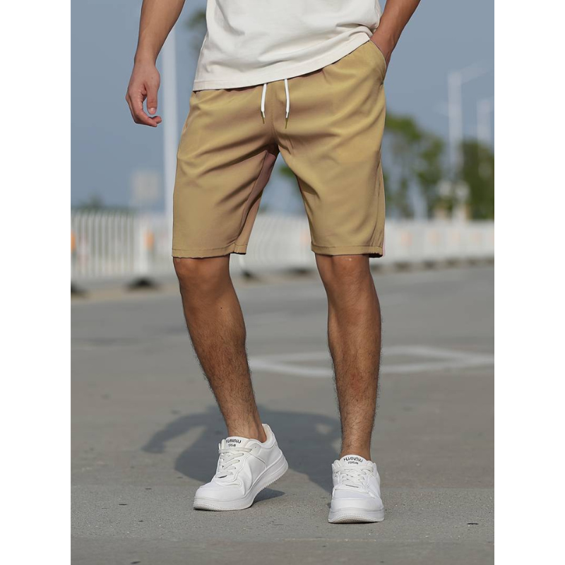 Men's earth brown casual summer shorts with comfortable fit