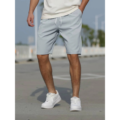 Men's grey casual summer shorts with comfortable fit