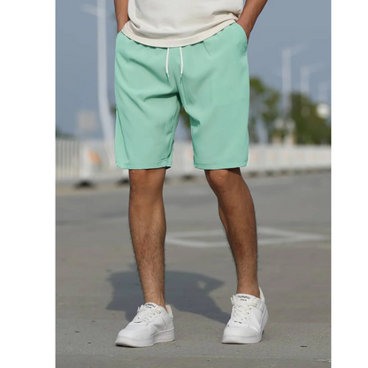 Men's light green casual summer shorts with comfortable fit