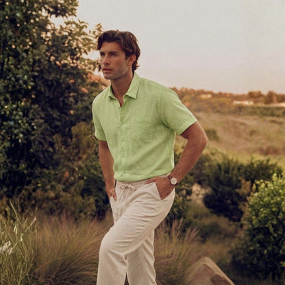 Men's Linen Shirt & Shorts Set | Lightweight Summer